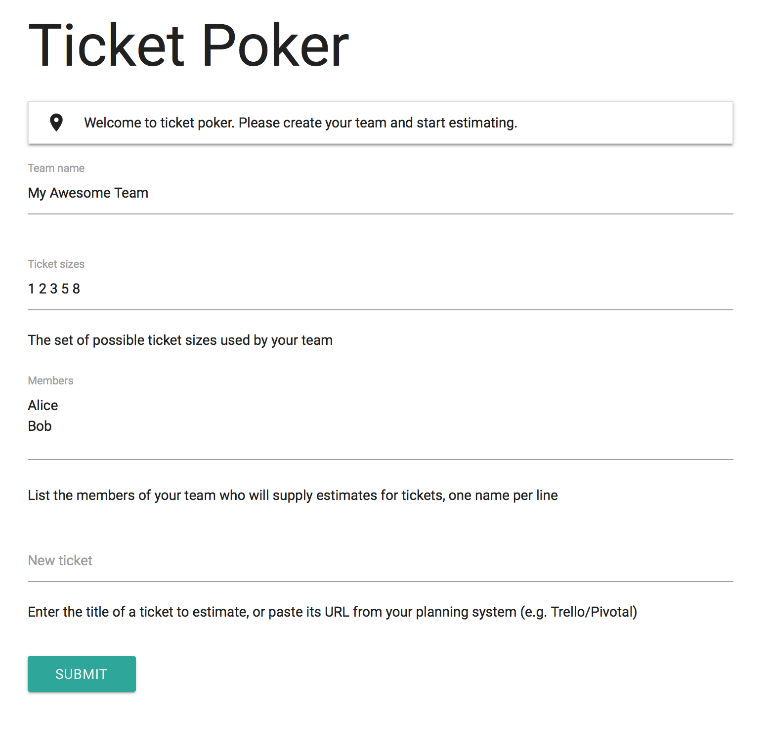 Ticket Poker homepage